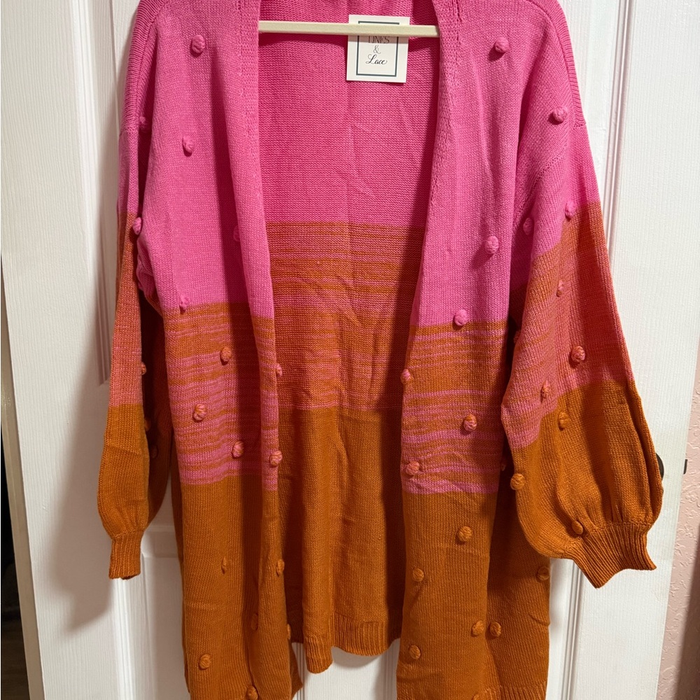 Luxe Pink and Orange Women's Cardigan